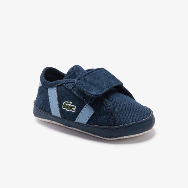 Lacoste Sideline Crib Canvas Sneakers Dětské - Tenisky Tmavě Blankyt | CZ-5rA5NC